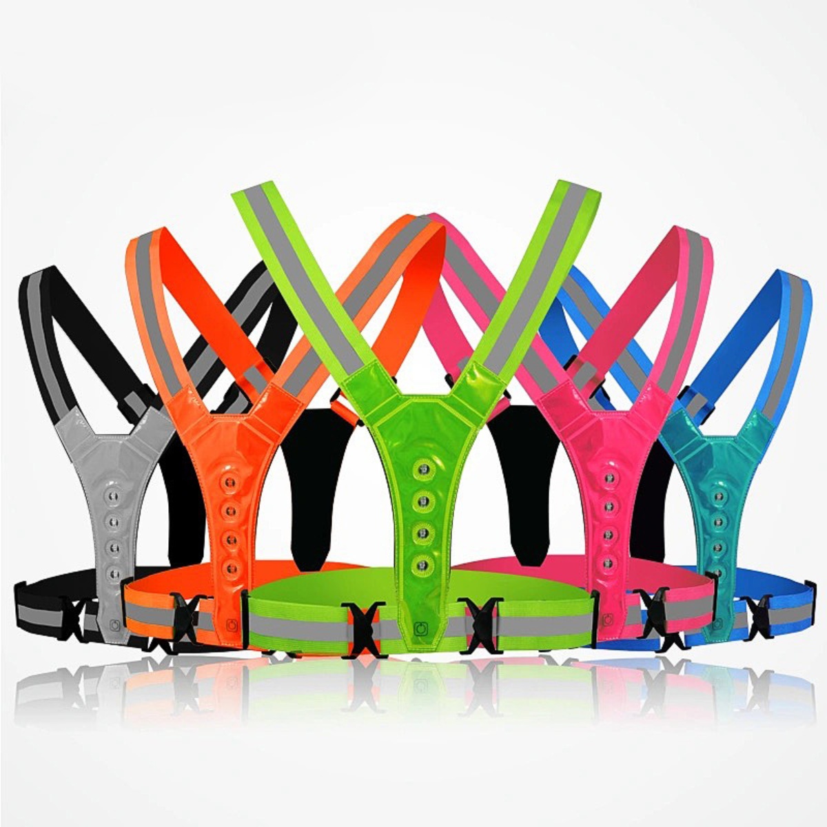 Running Gear Cool - Verstelbaar LED-hardloop- en fietsveiligheidsvest voor heren